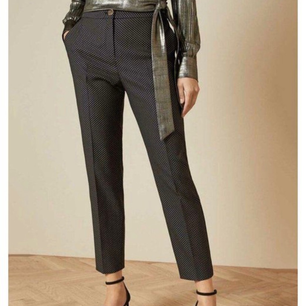 Ted baker BLACK birds eye print trousers